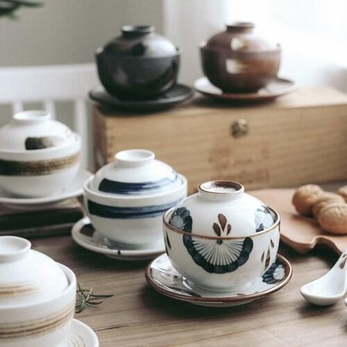 ANTOWALL Nordic Retro Ceramic Dinnerware Bowl Rice Bowl Home Porcelain Tableware Noodle Bowl