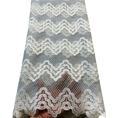 YELLOW 2020 African Net Lace Fabric, High Quality Elegant Nigerian Wedding Lace Fabrics 5Yards Stones French Tulle lace YLL2841