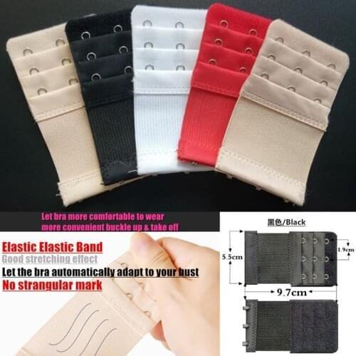 4p 97*55mm Bra Lengthen Buckle,3 Rows, 3 Buckle Bra Extenders,Multicolor Underwear Lengthen Stretch Elastic Band Extended Buckle