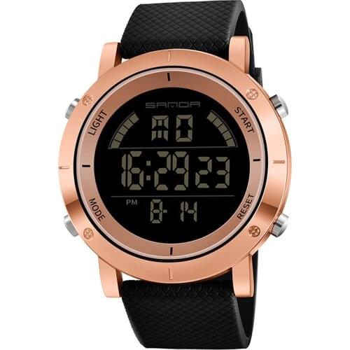 Top Brand Luxury Multifunction Led Alarm Clock Watches Outdoor Waterproof Date Week Silicone Sanda 410 Digital Sports Watch Men