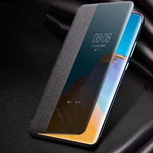 QIALINO Business Genuine Leather Flip Case for Huawei P40 Pro UNBreak Stylish Ultra Slim Smart View Phone Cover for huawei P40