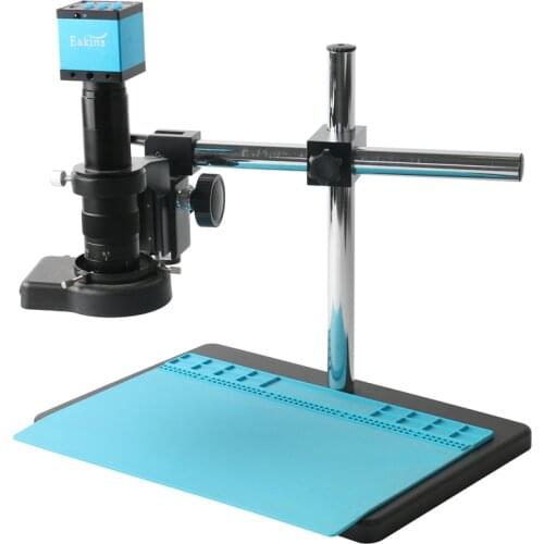 1080P 20MP HDMI USB Digital Video Microscope Camera Boom Stand Set+ 180X 300X C-Mount Lens + 144 LED Light Light