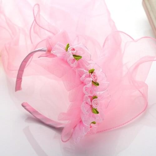 Kids Baby Hair Hairband Accessories Wedding Flower Pearl Garland Veils Wedding Headbands Girls Children Party Hair Hoop