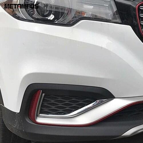For MG Zs EV 2017 2018 Chrome Front Fog Light Lamp Eyebrow Eyelid Foglight Cover Molding Trim Exterior Accessories Car Styling