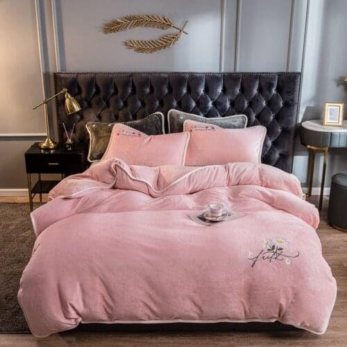 Home Textiles Pink Winter Flannel Quilt Cover Soft Worm Coral Fleece Comforter Cover Thickening Warm Duvet Bedding Cover