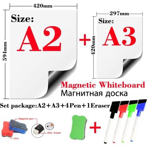 A2+A3 Whiteboard Calendar Magnetic Dry Erase Planner White Board Sticker Kids Drawing Message Board