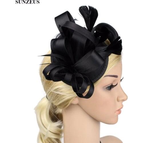 Elegant Bridal Hats Black Feather Wedding Hat For Ladies Free Shipping SQN031