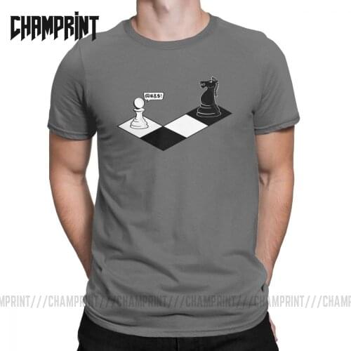 Chess Mens T Shirts King Queen 60s Board Game Horse Fan Player Dad Vintage Tee Shirt Short Sleeve T-Shirt Cotton Gift Idea
