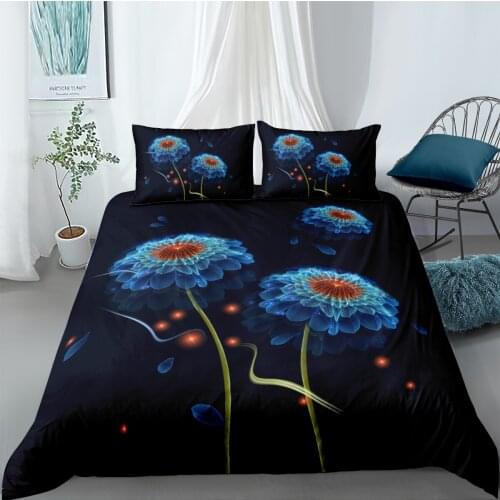 3D Flowers Design Duvet Cover Sets Bedding Sets Comforter Covers and Pillow Shams King Queen Full Double Size Home Texitle