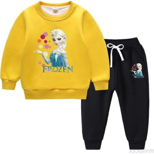 Disney Cartoon Children Clothing Sets Baby Boy Girl Sweatshirt+Pants 2 Pcs Clothes Kids Outfits Sport Suits