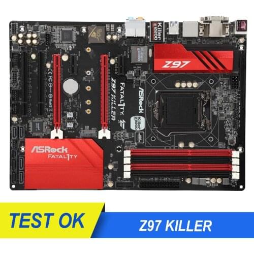 For ASRock Fatal1ty Gaming Fatal1ty Z97 Killer LGA 1150 Intel Z97 HDMI VGA DVI SATA 6Gb/s USB 3.0 ATX used Motherboard