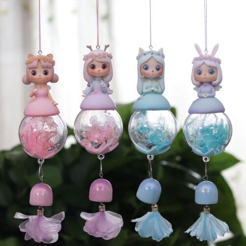 Cute Flower Elves Wind Chime Kid Baby Room Home Door Decoration Bell Pendant Birthday Gift Fairy Girl Resin Wind Bell Room Decor
