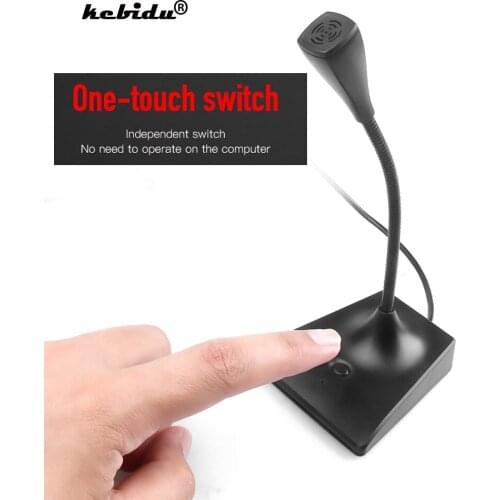 Kebidu Mini USB Laptop Microphone Adjustable Studio Speech Microphone Stand Mic With Holder for Desktop PC Windows Top Sales