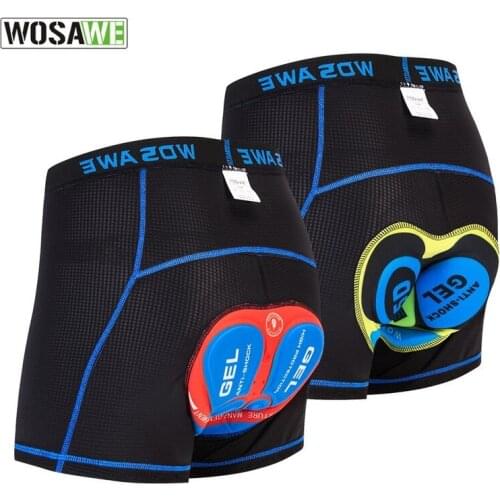 WOSAWE Mens Breathable Mesh Cycling Shorts Road Mountain Bike MTB Underwear with 5D Gel Pad Anti-shock Bicycle Underpants