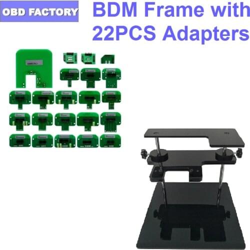 NEW Full Set LED BDM Frame with 22pcs Adapters BDM ECU Adapters BDM FRAME with Adapters Set For ECU Chip Tunning Fgtech BDM100