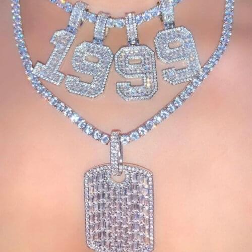 New Iced Out sparking bling Cubic Zirconia big square cz paved hip hop Miami Cuban Chain Heavy charm Necklace women men jewelry