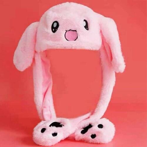 Baby Girls Cosplay Gift LED Glowing Plush Moving Rabbit Hat Glowing and Ear Moving Cap Intriesting Toys
