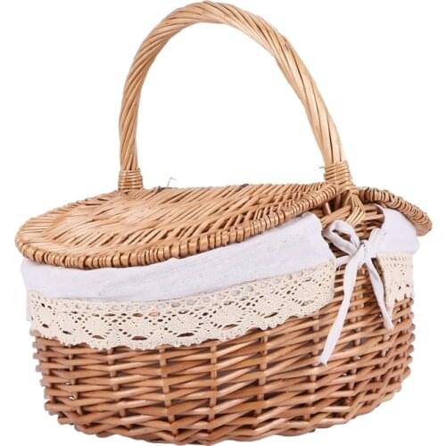 Wicker Basket Making English Country Style Camping Picnic Basket Shopping Storage Basket