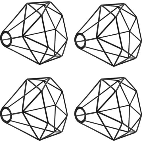 Diamond Shaped Metal Guard Pendant Light Bulb Cage Ceiling Hanging Lampshade Metal Wire Cage for Light Bulbs Industrial Style