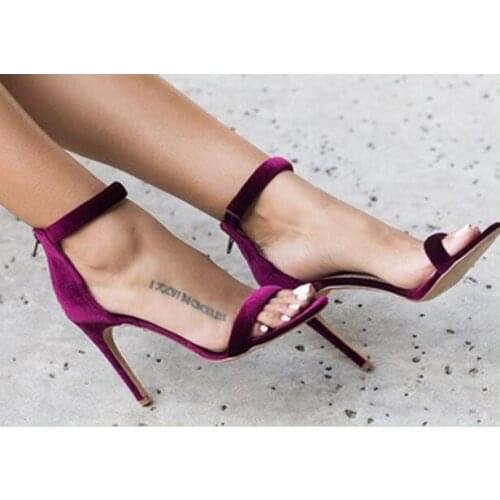 Open Toe Concise Designer Thin Platform High Heel Sandals Buckle Ankle Wrap Gladiator Women Sandals Summer Dress Shoes