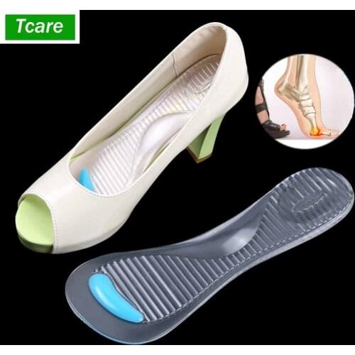 Tcare Foot Massage Care 3/4 High Heels Insoles Silicone Gel Insoles for Women Shoes Heel Inserts Help Relieve Plantar Fasciitis
