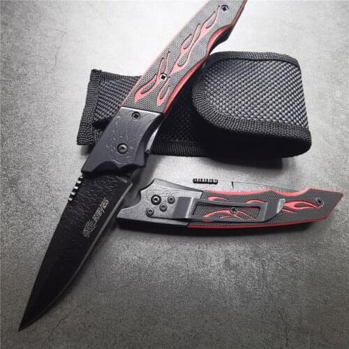 7.9 Inch 55-56HRC Folding Knife, 5Cr13 Blade G10 Handle Tactical Knife Camping Survival Hunting Knife, EDC Tool