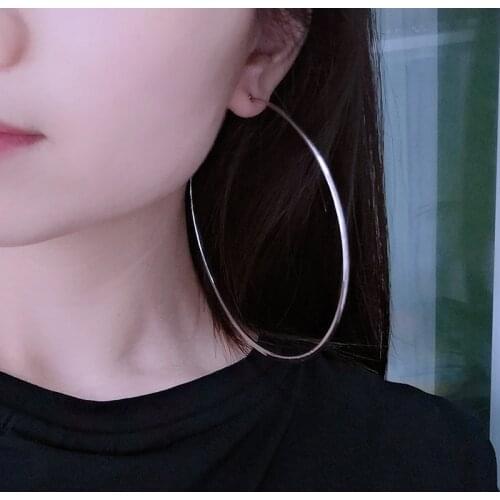 BLIJERY Trendy Oversize Hoop Earrings Geometric Flat Big Circle Earrings for Women Brincos Punk Jewelry Gift Boucles d'oreilles