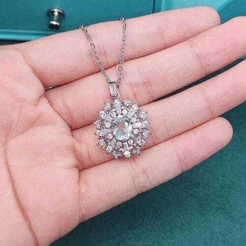 18K Gold necklace for Women Natural 1 Carat topaz pendant with Diamond Jewelry Anillos De Bizuteria Anillos Mujer Gemstone