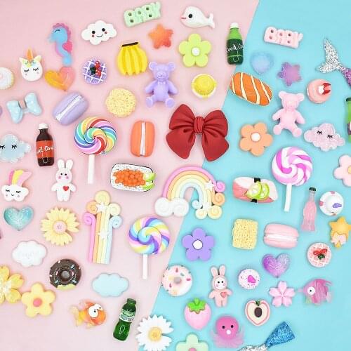 10Pcs Mini Food Resin Charm Dollhouse DIY Decoration Embellishments Scrapbooking Doll House Accessories Miniature Supply