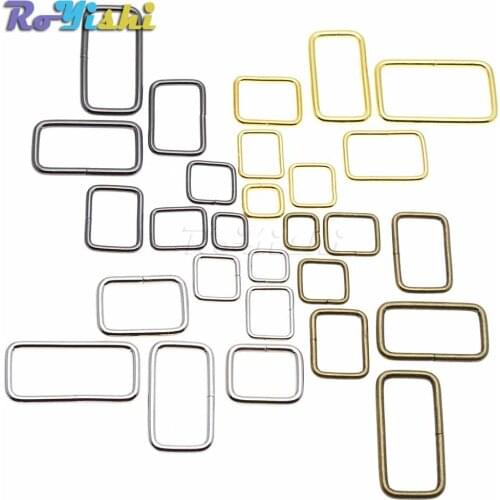 1000pcs/pack Metal Wire Formed Rectangle Ring Loops for Webbing 10 12 15 20 25 32 38mm