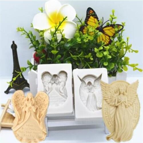 2 Angel Silicone Mold DIY Resin Cake Pastry Candy Fondant Moulds Dessert Chocolate Lace Decoration Supplies Kitchen Baking Tool