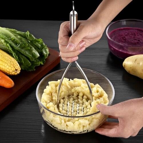 304 Stainless Steel Potato Masher Household Manual Multi-Function Food Supplement Mixer Fruit Press Kitchen Tools Accessories