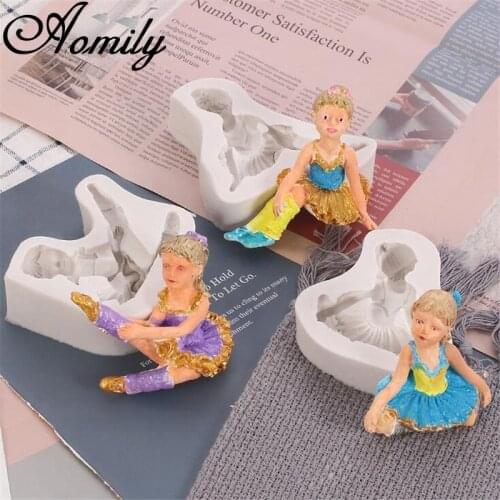 Aomily 3D Ballet Princess Silicone Mold Cake Chocolate Mold Wedding Cake Decorating Tool Fondant Sugarcraft Ice Block Soap Mould
