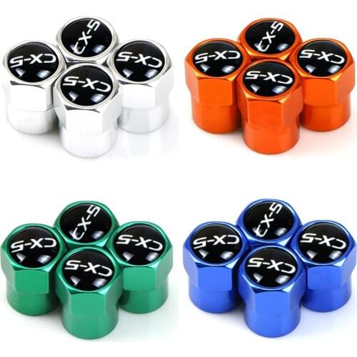 4pcs Car Accessories Aluminum Valve Caps Car Wheel Tires Valves Tyre Stem Air Caps for mazda cx-5 CX 5 2008-2019
