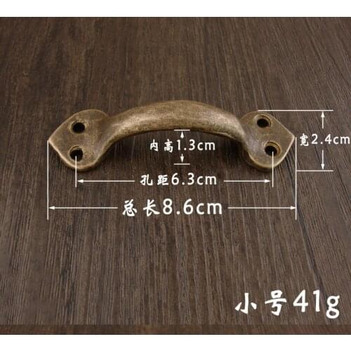 Pure copper antique door handle drawer hardware fittings all copper solid small handle