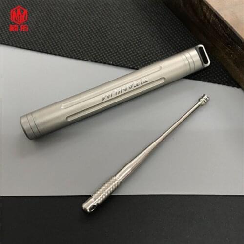 EDC Outdoor Tool Titanium Alloy Travel Medicine Cabinet Portable waterproof Warehouse Key Chain Ear Pick Tweezers Toothpick