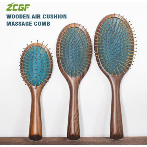 Natural Beech Air Cushion Massage Comb Anti-Static Detangle Brush Hair Styling Tools Hair Scalp Acupuncture Point Airbag Comb