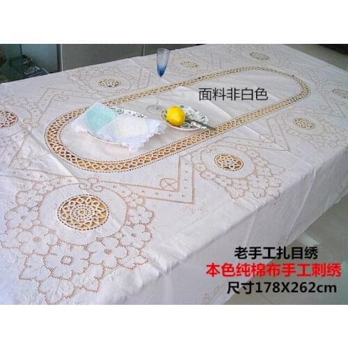 Exquisite handmade gauze tablecloth natural cotton old handmade embroidery bed cover collection gifts