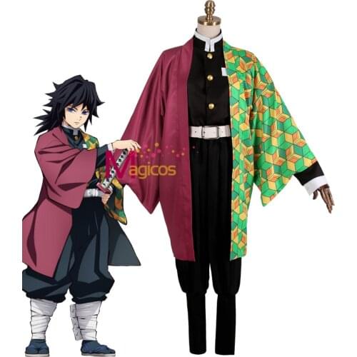 Anime Demon Slayer Kimetsu no Yaiba Tomioka Giyuu Cosplay Costume Japanese Clothes Halloween Costumes For Men