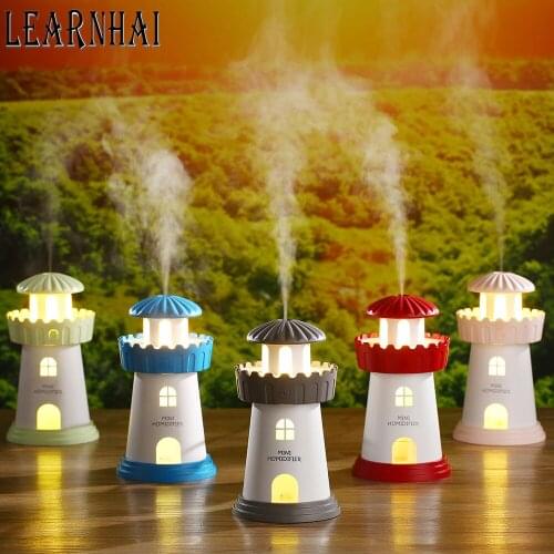 LEARNHAI 150ML Lighthouse Ultrasonic Air Humidifier USB DC5V Diffuser Portable Household Air Purifier Mist Maker For Car Home