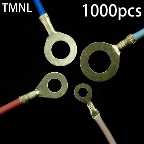 1000pcs Cold pressing O-type nose brass Bare Various specifications Ring Lugs Eyes Copper Crimp Terminals Cable Wire Connector