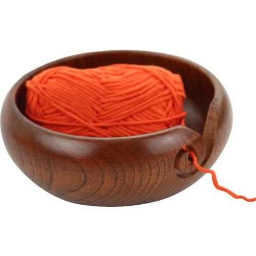 Wool Bowl Handmade Wooden Crochet Round Yarn Storage Bowl Sewing Supplies Storage Box For Knitting
