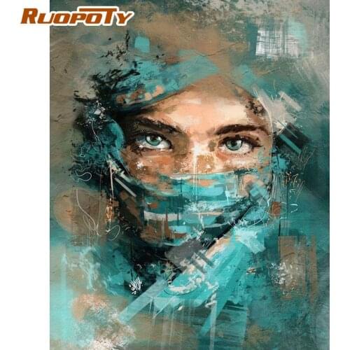 RUOPOTY 60x75cm Frame Painting By Numbers DIY Gift For Adults Woman Figure Paint By Number Unique Handmade Home Decors Artwork