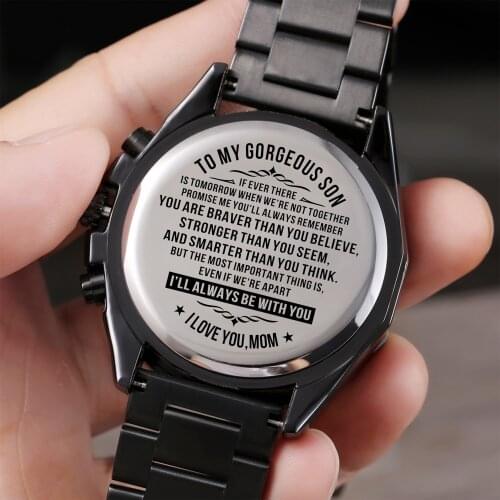 Mom To My Son Wristwatches Luxury Fashion Leisure 30m Waterproof Engraved Watches Christmas presents