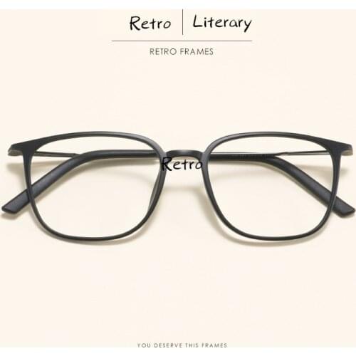 2019 Korean Fashion Men Carbon Steel Leisure Business Square Frame Eyeglasses Women Tungsten Decorative Myopia Glasses Frame