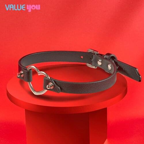 Sex slave metal love neck collar collar SM bondage training torture equipment male and female dog slave sex toys