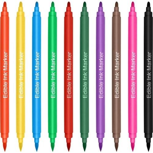 10 Colors Edible Pigment Pen Brush Food Coloring Pen For Drawing Biscuits Fondant Cake Decorating Tools Cake DIY Draw Tool