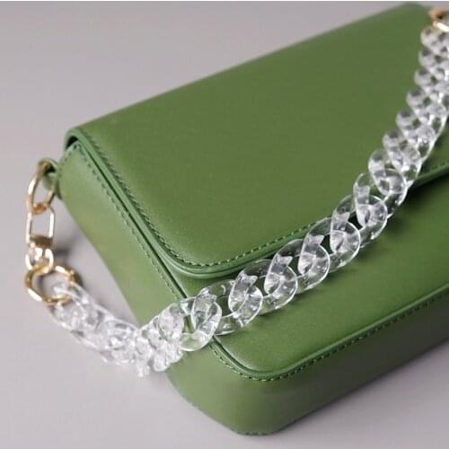 Transparent Resin Thick Chain Small Fresh Acrylic Fish Bone Chain All-match One-shoulder Diagonal Chain Fashion Bag Accessories