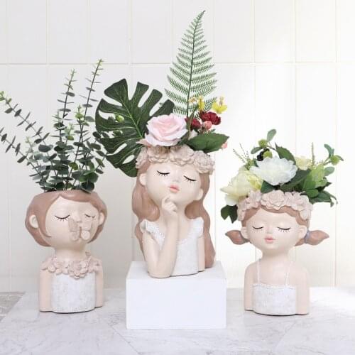 Roogo Fairy Girl Planter Garden And Desktop Decoration Flower Arrangement Pots