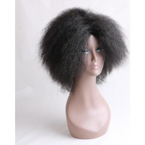Luxury For Braiding Hair 6inch Synthetic High Temperature Fiber Short Kinky Curly Afro Wig Fluffy Wigs for Women